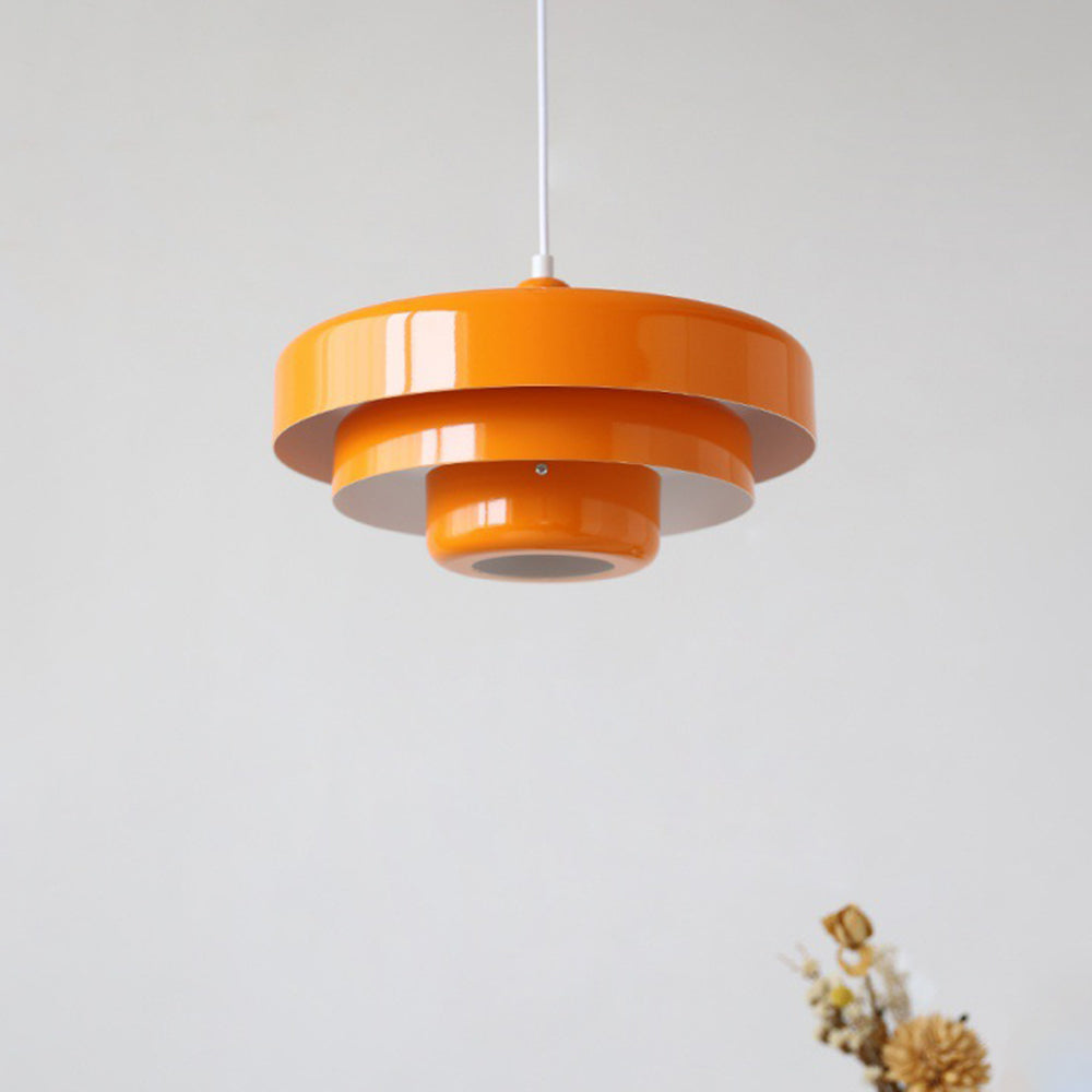 Valentina Moderna Diseño Metal Lámpara Colgante Naranja/Verde