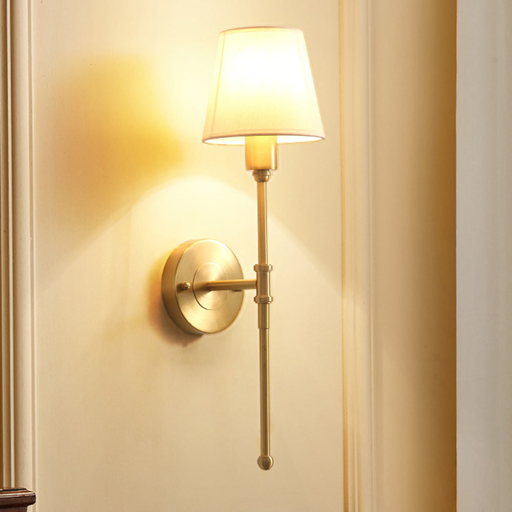 Silva Vintage Rústico Metal/Tela LED Aplique de Pared Dorado