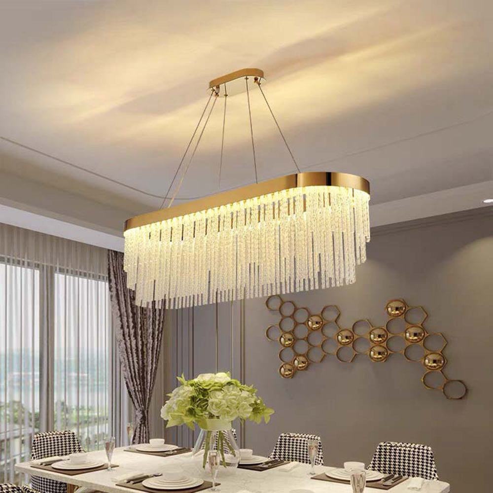 Arisha Moderna Luja Diseño Cristal Lámpara Colgante Dorada