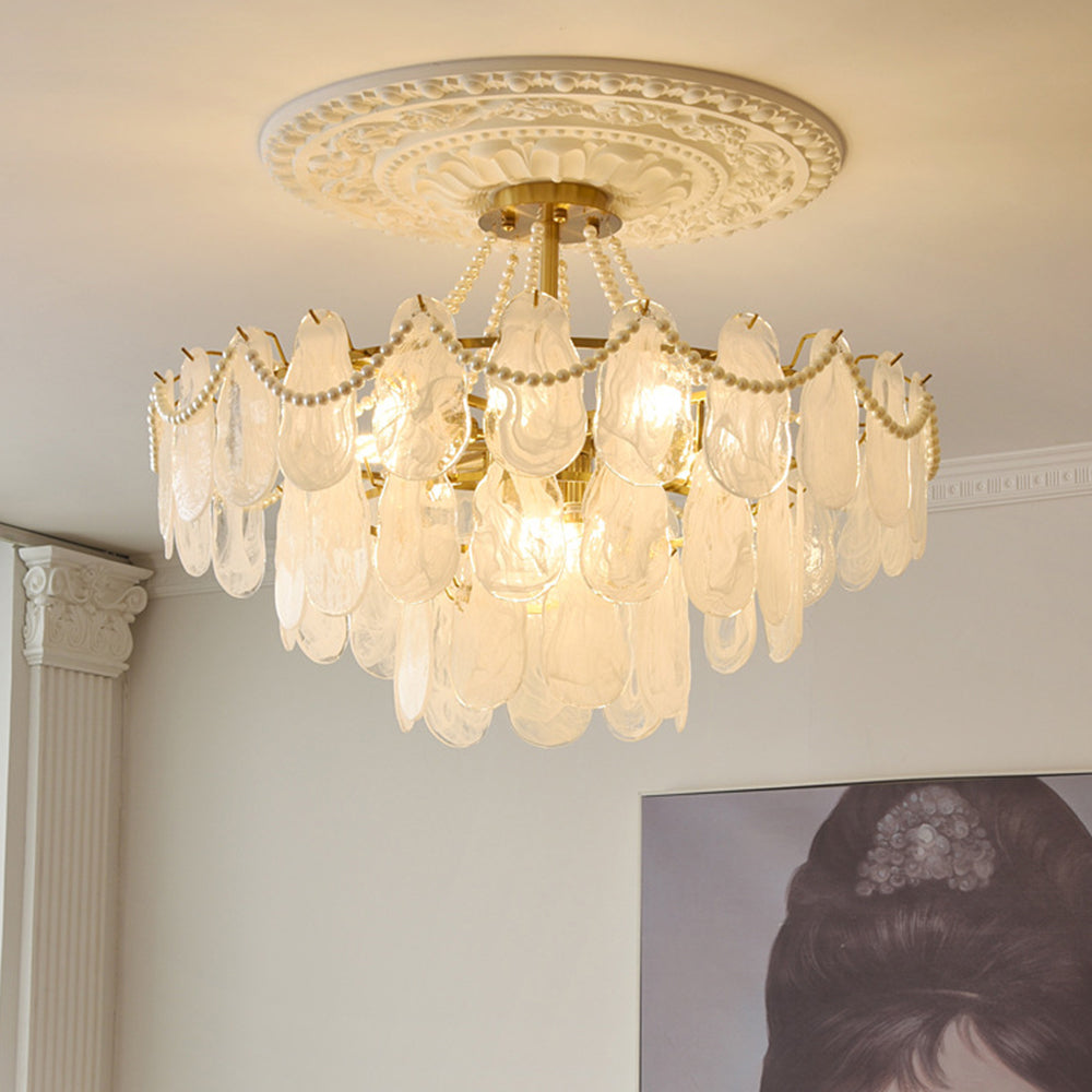 Kristy Antigua Metal/Vidrio Decorativa Lámpara Colgante Blanca