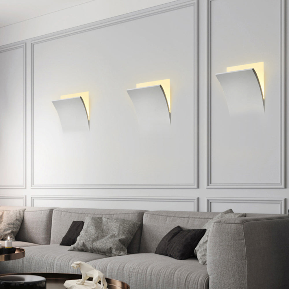 Aria Moderno Empotrable Metal/Yeso LED Aplique de Pared Blanco