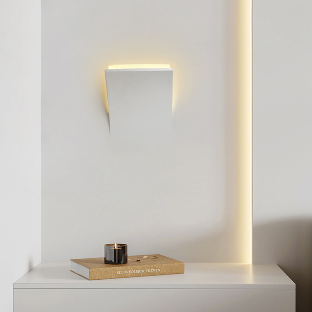 Aria Moderno Empotrable Metal/Yeso LED Aplique de Pared Blanco