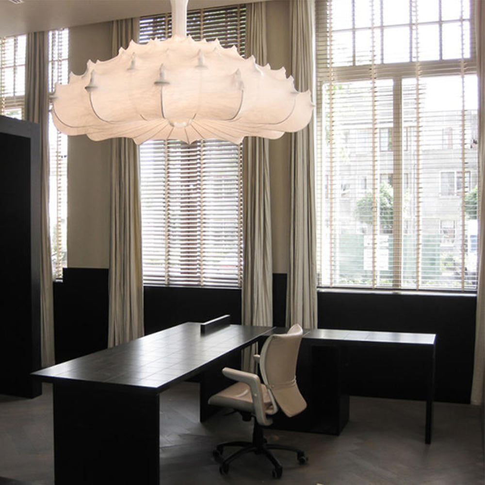 Ritta Moderna Metal/Seda Artificial Lámpara Colgante Blanca