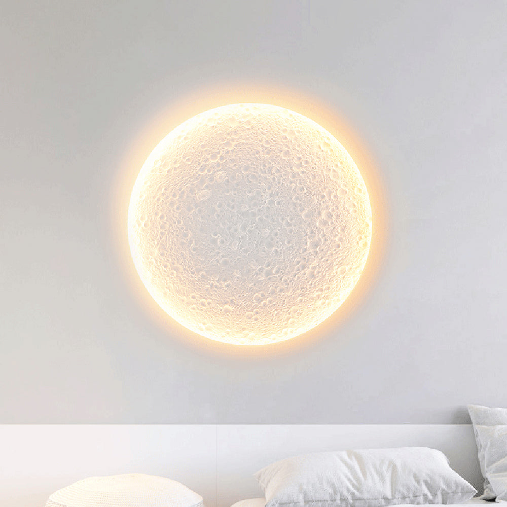 Aria Decorativo Luna Metal/Yeso Aplique de Pared Blanco