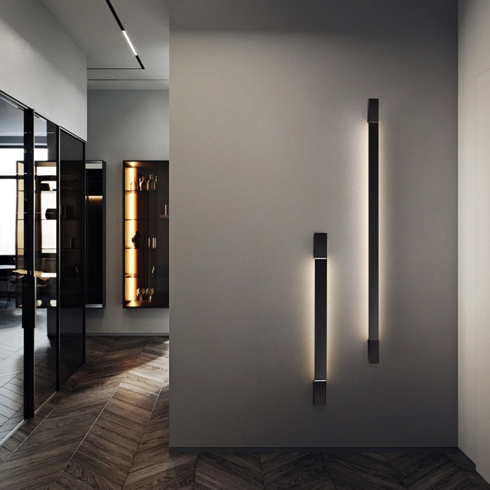 Arisha Minimalista Lineal Metal/Acrílico Aplique de Pared Negro