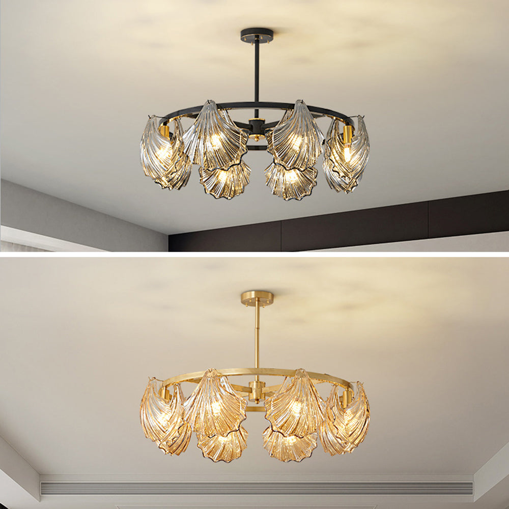 Arisha Moderna Anular Metal /Cristal Lámpara Colgante Negra/Oro