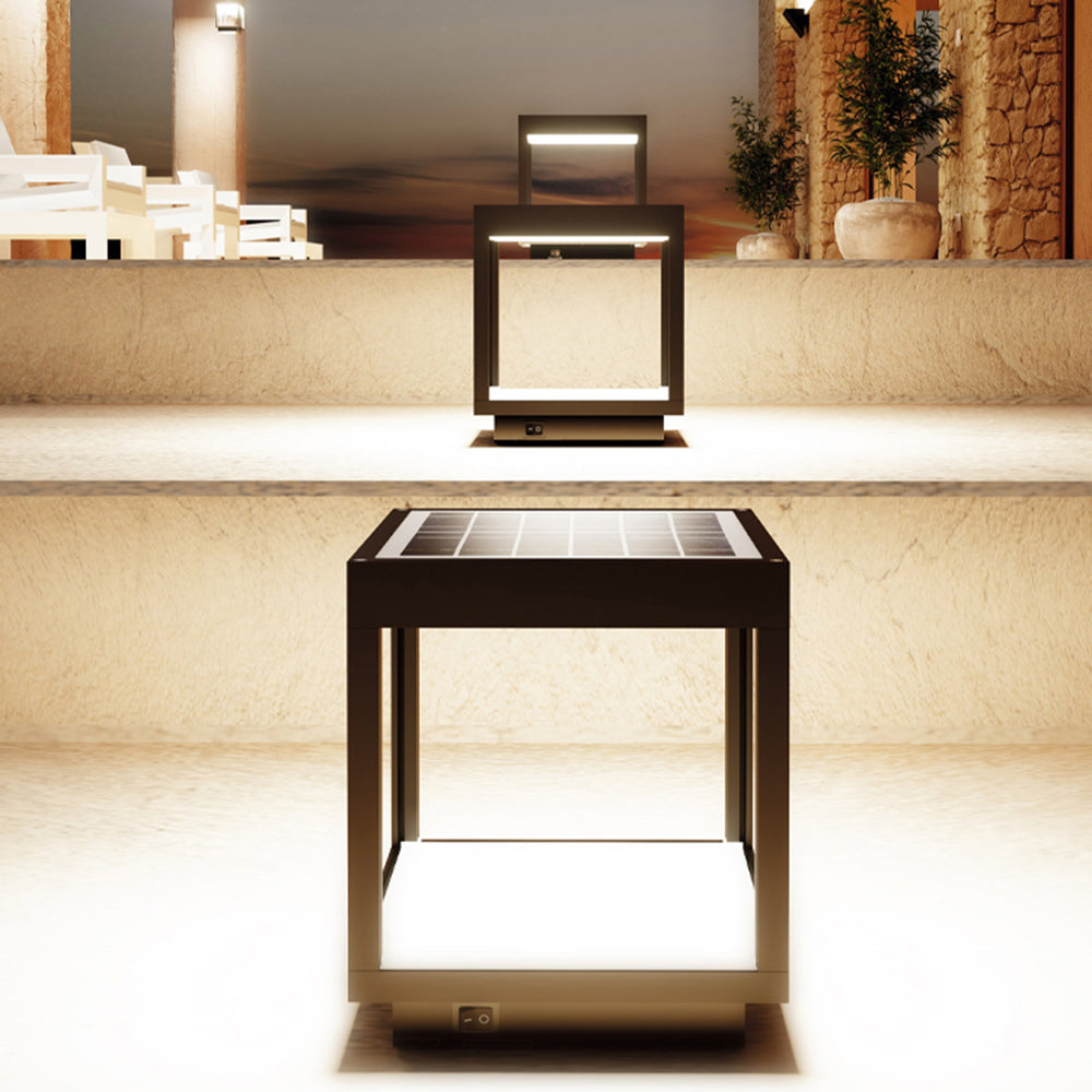 Ray Contemporánea Cuadrado Metal Lámpara De Pie Patio