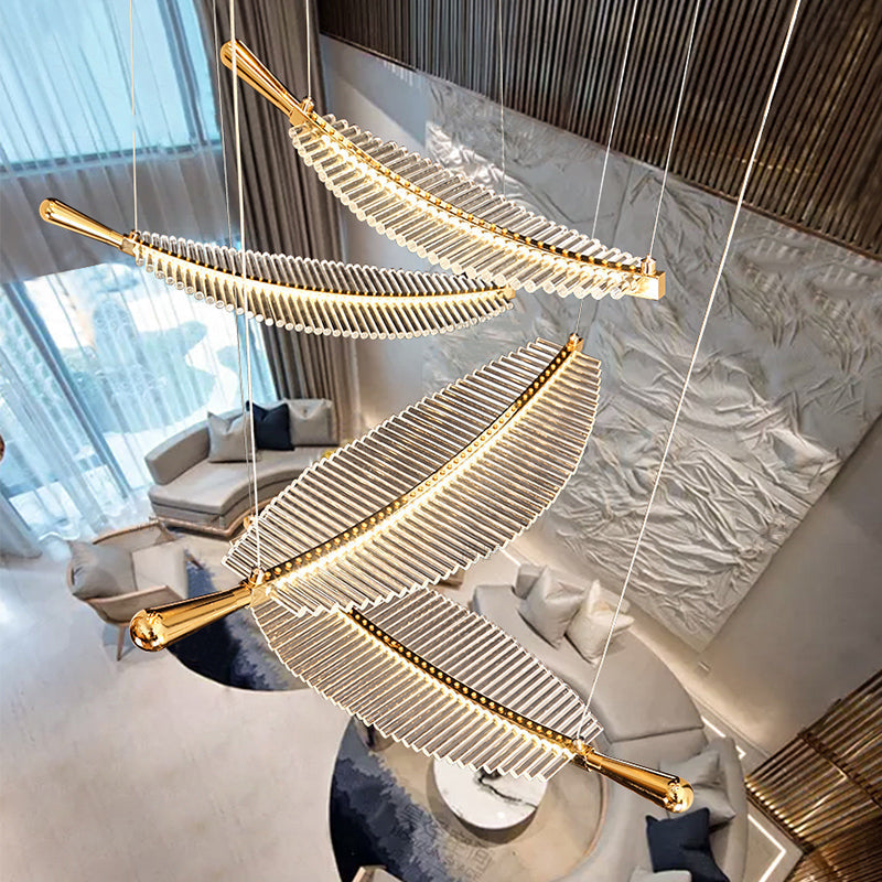 Arisha Lujo Nórdico LED Lámpara Colgante Metal Acrílico Hotel Salón