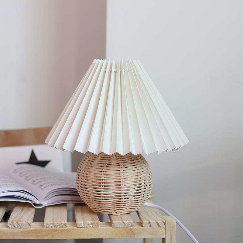 Arishawa Vintage Arisha/Tela Lámpara de Mesa Blanco/Beige