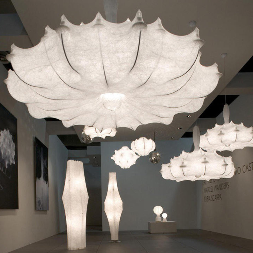 Ritta Moderna Metal/Seda Artificial Lámpara Colgante Blanca