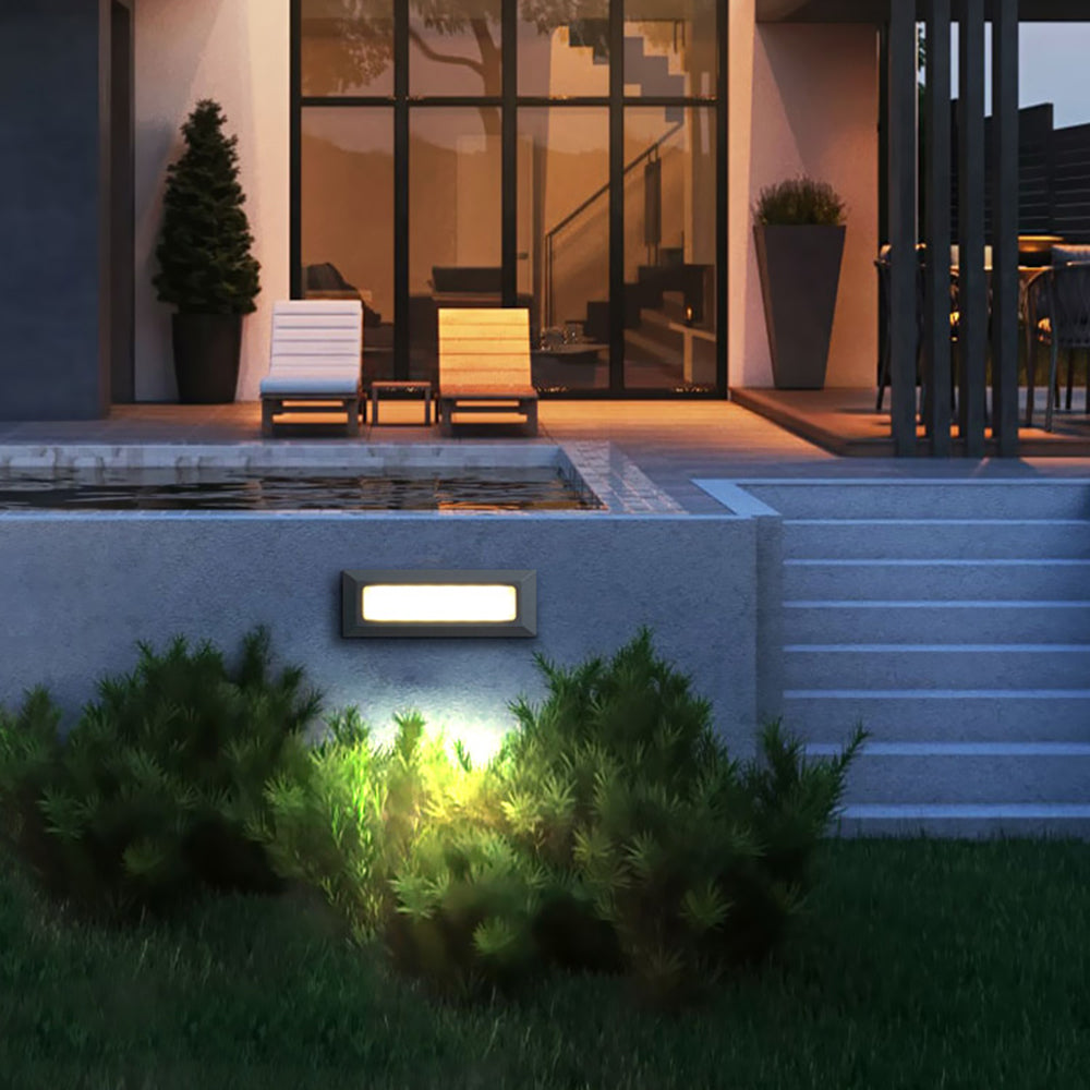 Ray Moderna Rectangular Metal Acrílico Aplique Exterior