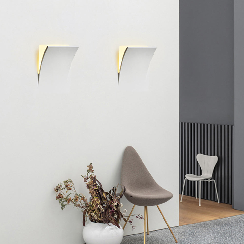 Aria Moderno Empotrable Metal/Yeso LED Aplique de Pared Blanco