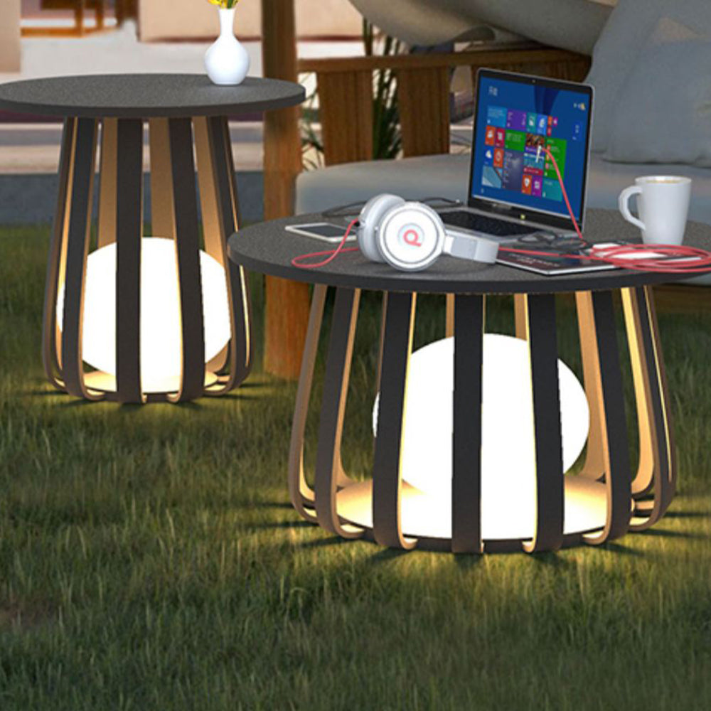 Ray Moderno Lámpara de Pie Exterior Metal Patio Jardín