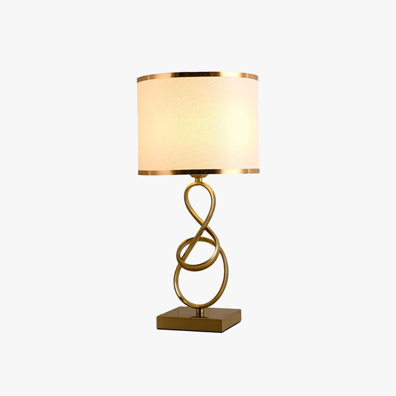Arisha Geométrica Meta/Tela LED Lámpara de Mesa/Pie Blanca/Roja