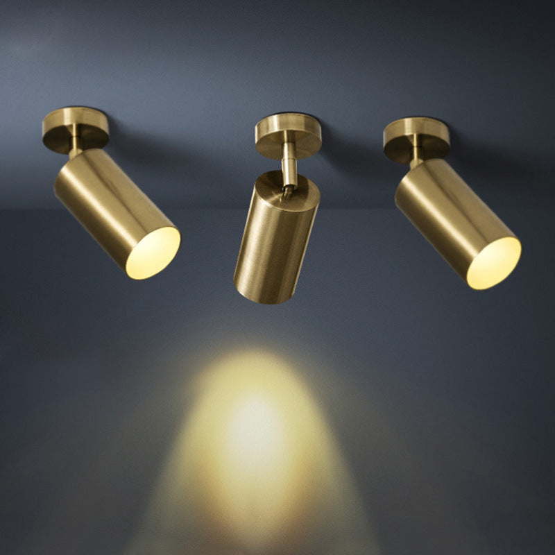Arisha Moderno Foco Cilíndrico Metal Aplique de Pared Dorado