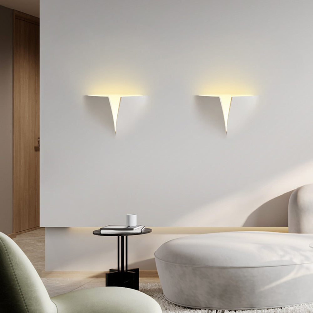 Aria Moderno Empotrable Metal/Yeso LED Aplique de Pared Blanco
