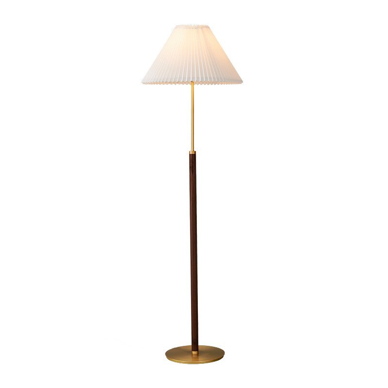 Muto Moderna Simple Metal/Tela Lámpara de Pie/Mesa, Nogal