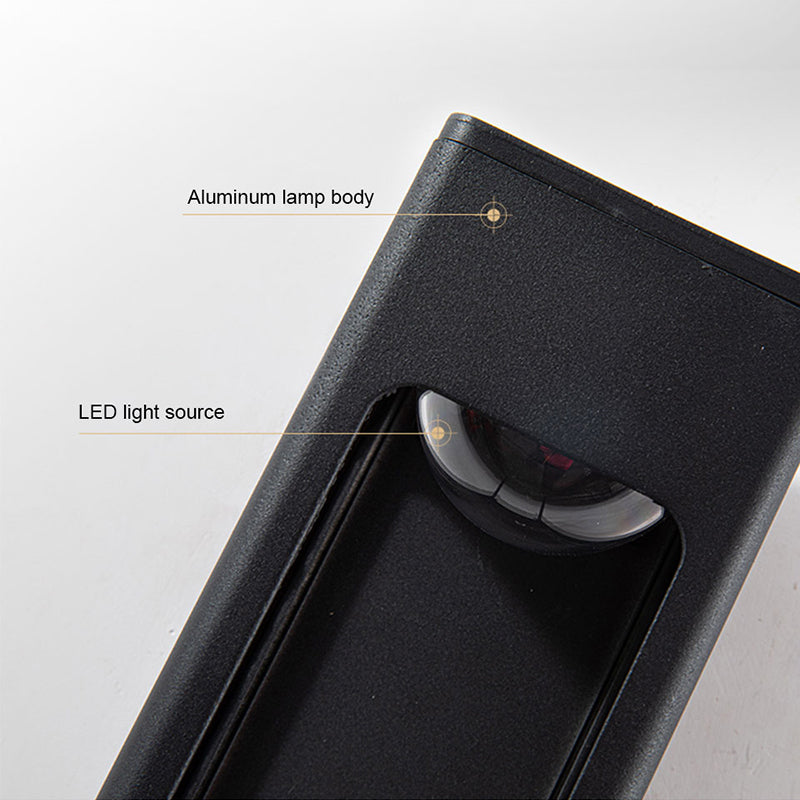 Orr Moderno Rectangular Metal/Acrílico Aplique de Pared Exterior Negro