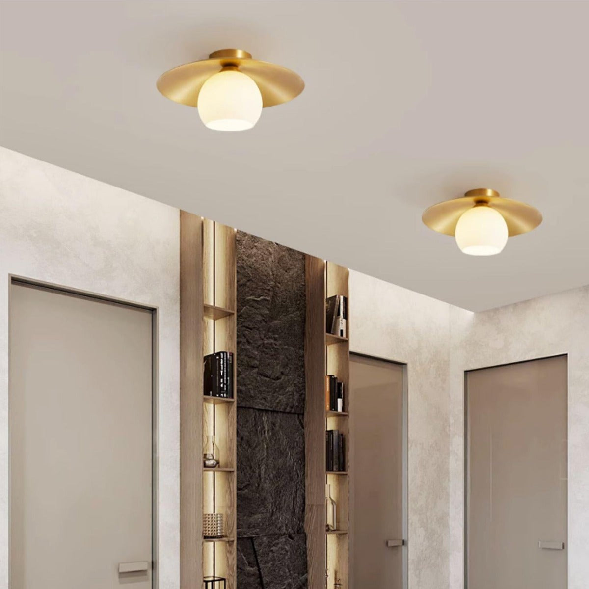 Arisha Nórdico Retro LED Lámpara de Techo Metal Vidrio Dormitorio