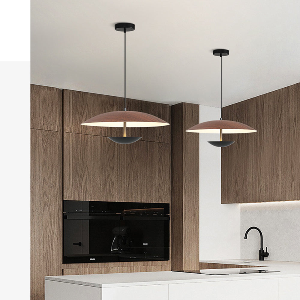 Arisha Moderna Minimalista Metal Lámpara Colgante Madera/Marrón