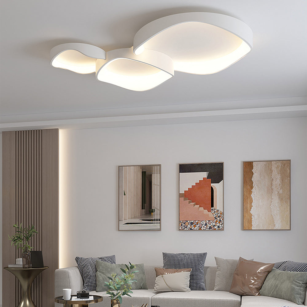 Arisha Moderna Cuenco Metal LED Lámpara de Techo Blanca