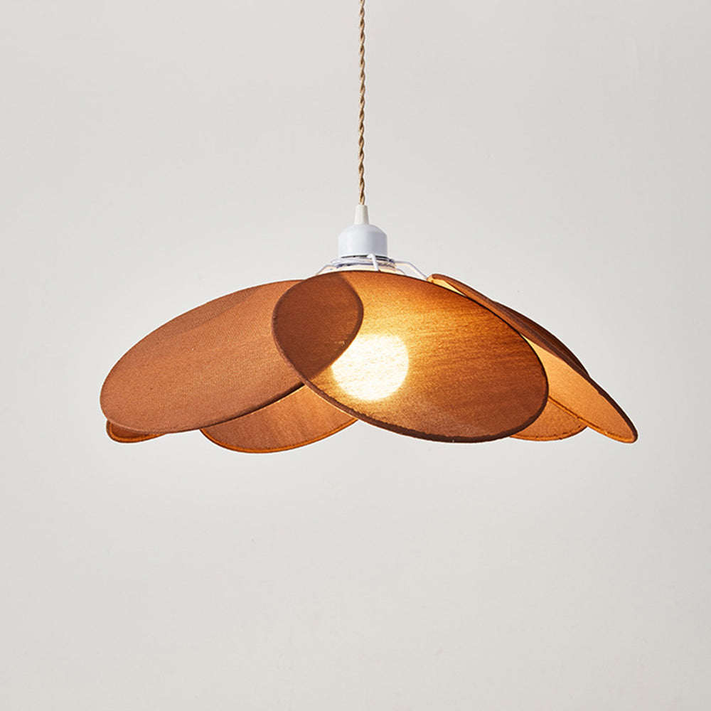 Ritta Decorativa Flor Metal/Tela Lámpara Colgante Naranja/Marrón/Beige