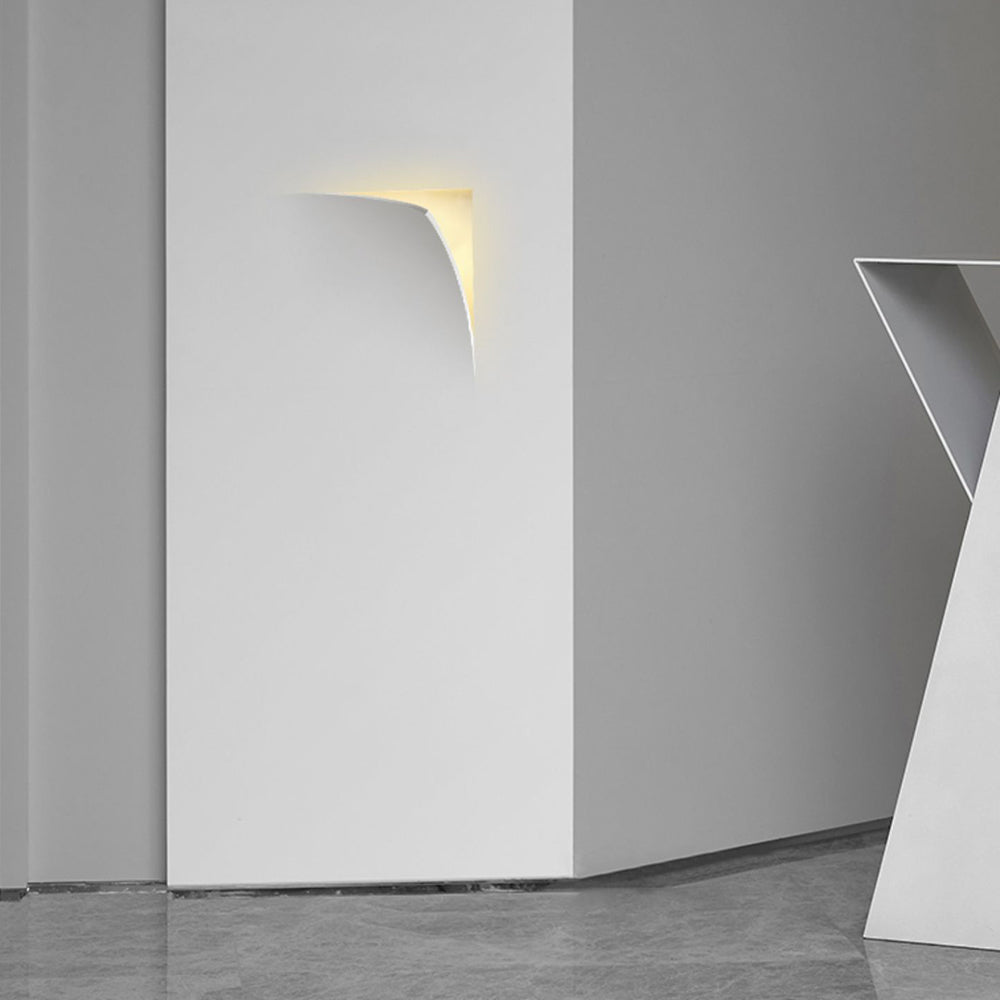 Aria Moderno Empotrable Metal/Yeso LED Aplique de Pared Blanco