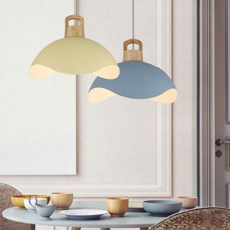 Valentina Decorativa Metal Minimalista Lámpara Colgante Madera