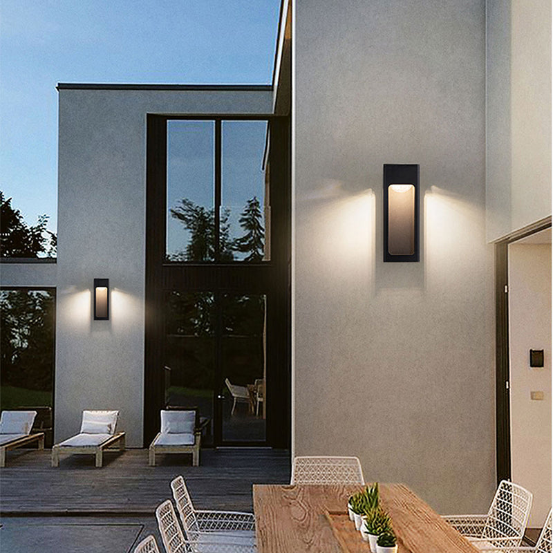 Orr Moderno Rectangular Metal/Acrílico Aplique de Pared Exterior Negro