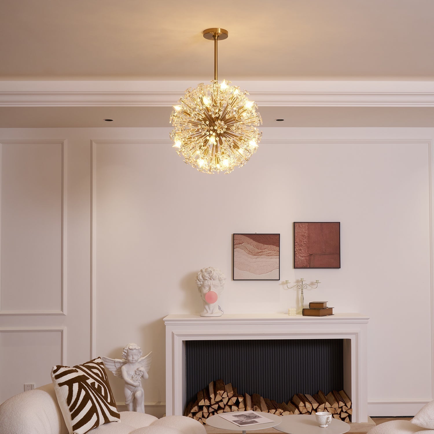 Aurora Chandelier Dickinson Gold Crystal Starburst - Letslighting