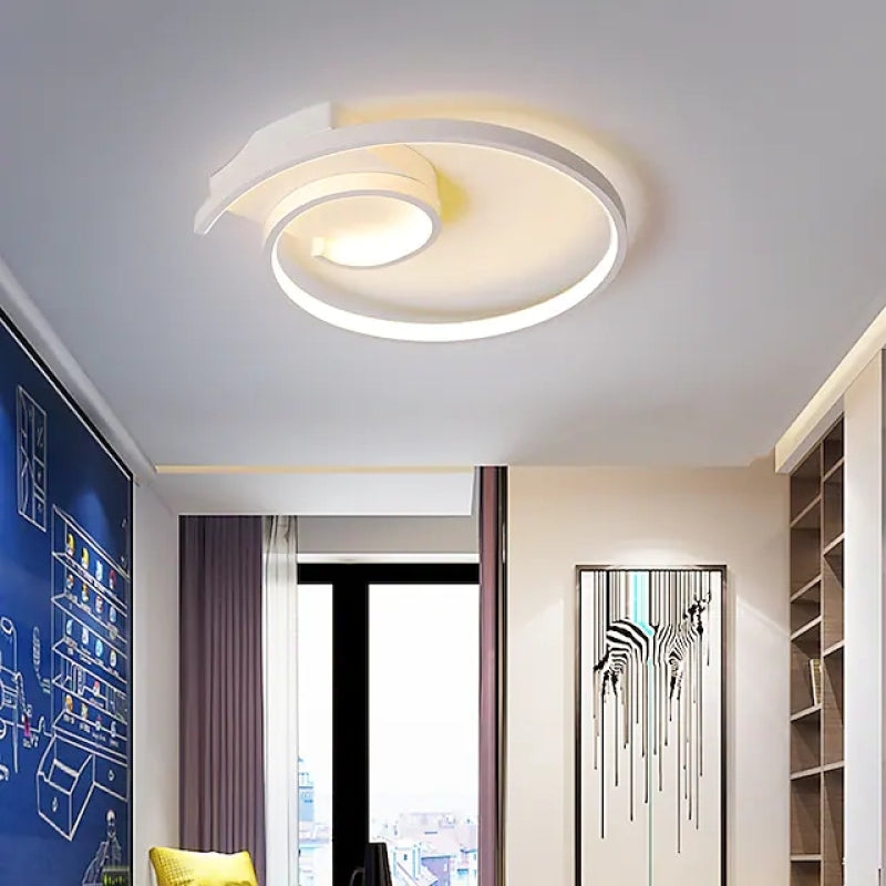 Arisha Moderna Espiral Metal LED Lámpara de Techo Negra/Blanca