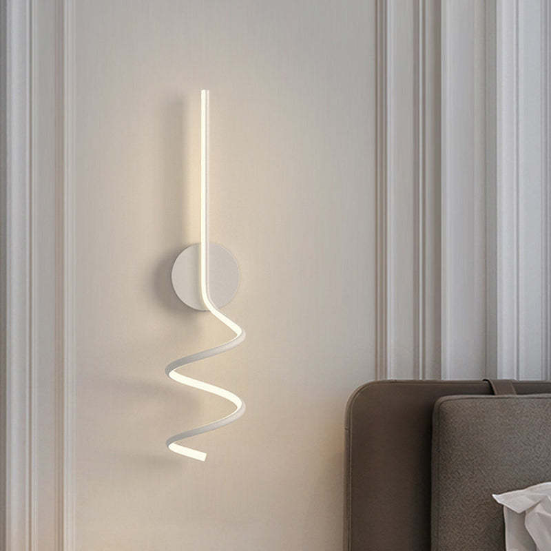 Arisha Moderno LED Spiral Lineal Metal Aplique de Pared Negro/Blanco