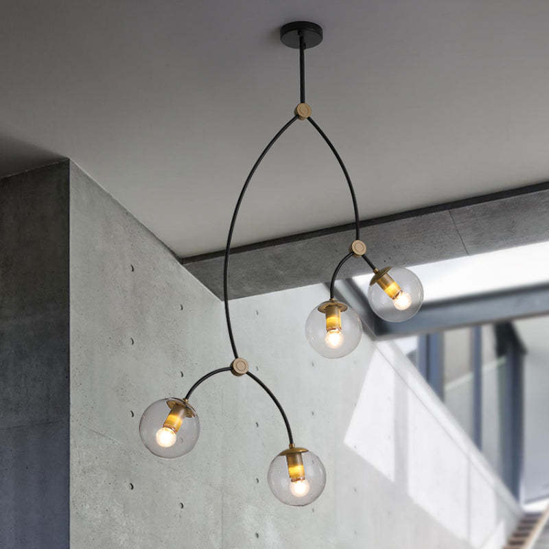 Valentina Minimalista Bolas LED Metal Lámpara Colgante Negra