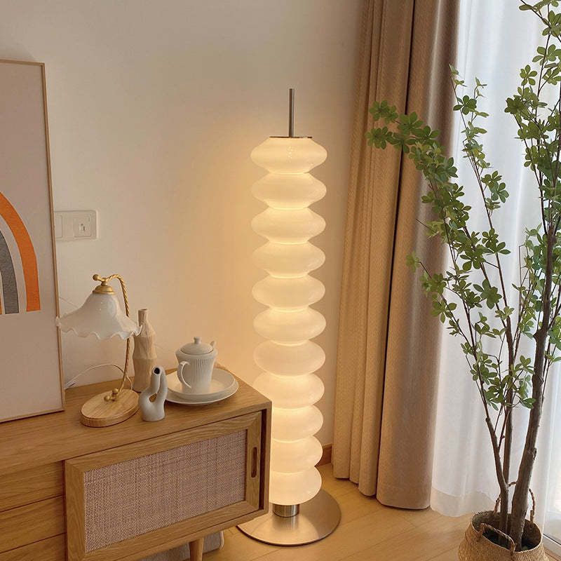 Arisha Moderna Diseño Metal/Vidrio LED Lámpara de Pie Blanca