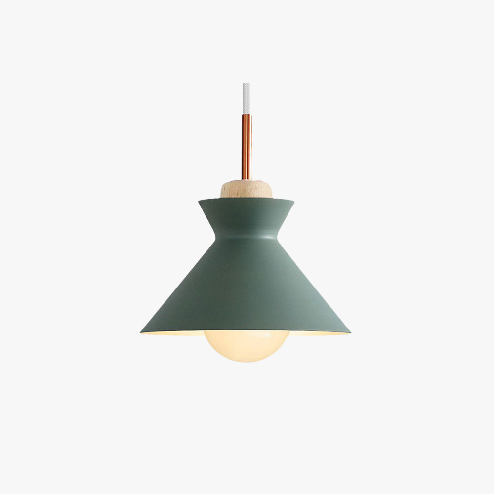 Valentina Moderna Minimalista Cónico Metal Lámpara Colgante Gris/Verde/Amarillo