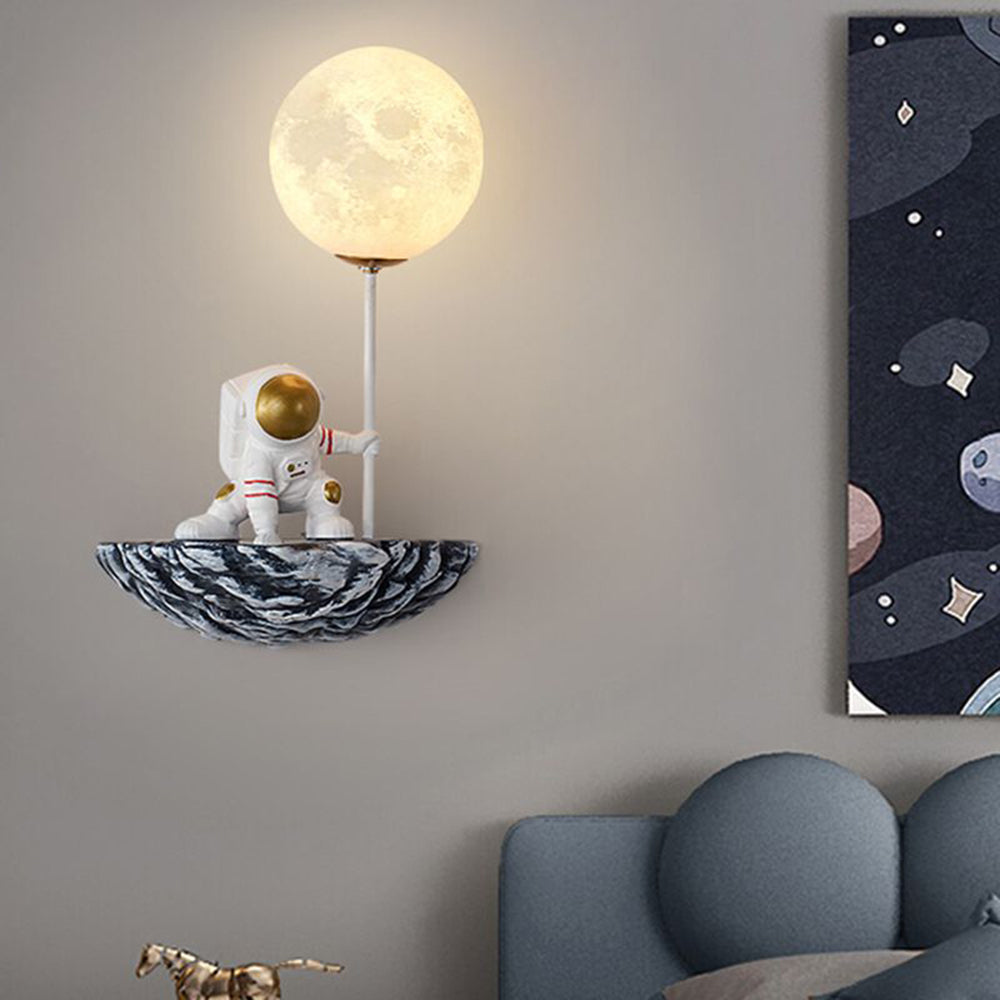 Aria Lindo Astronaut Metal LED Aplique de Pared Blanco