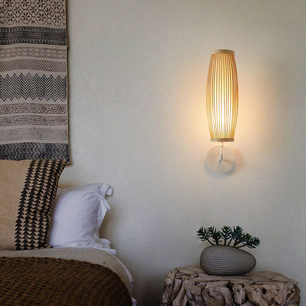 Muto Natural Bambú LED Aplique de Pared Marrón