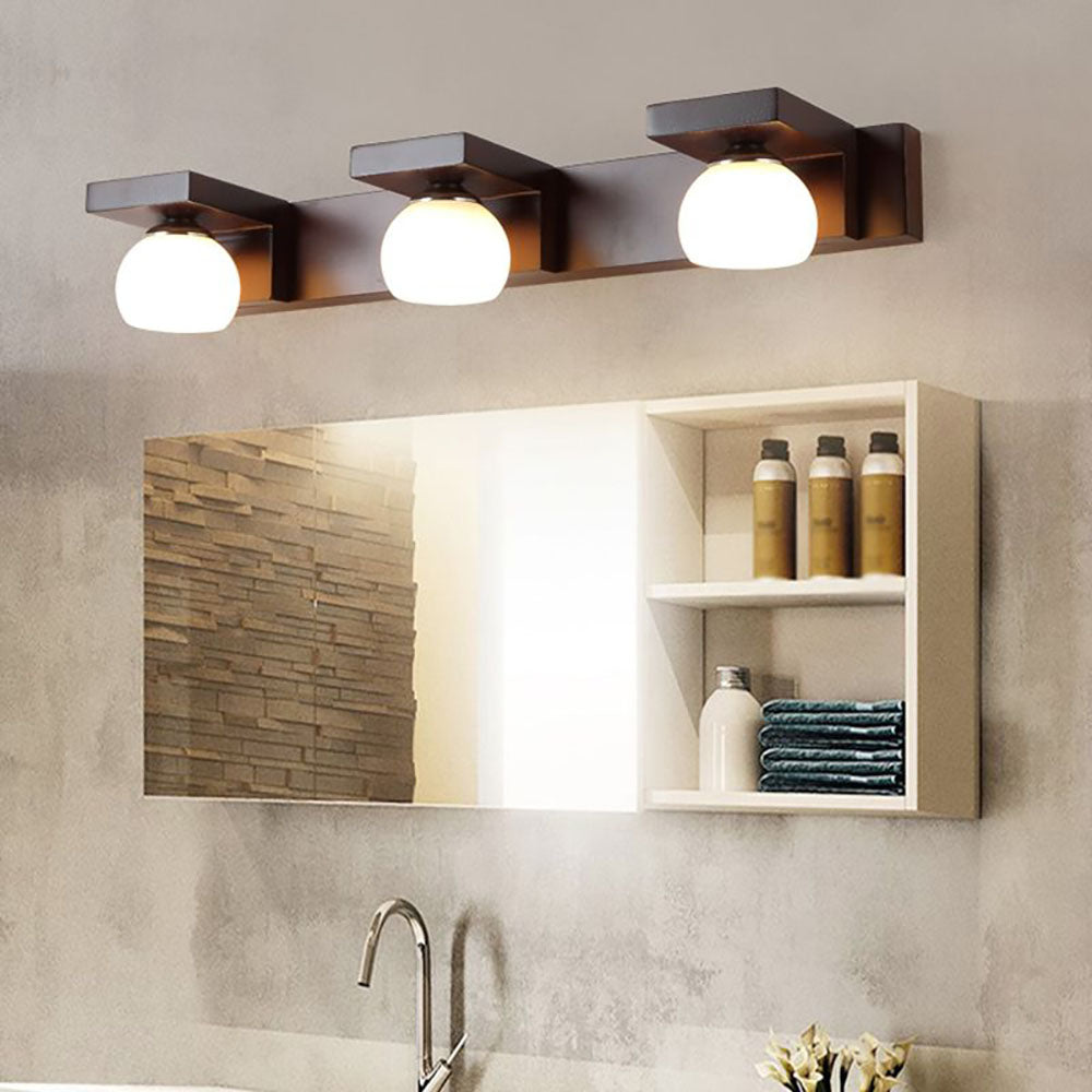 Arisha Moderno Natural Madera/Vidrio Aplique de Pared Madera Oscura