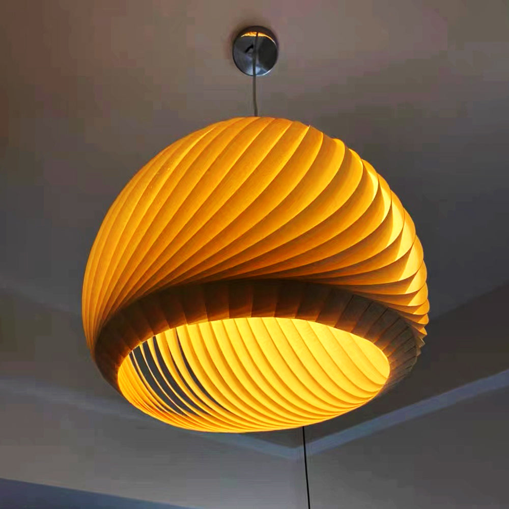 Muto Natural Redonda Madera Lámpara Colgante Madera