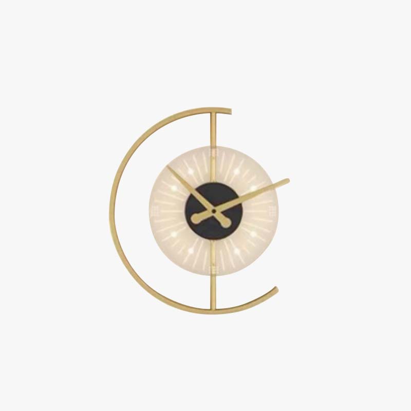 Arisha Decorativo Reloj Metal/Acrílico Aplique de Pared Dorado