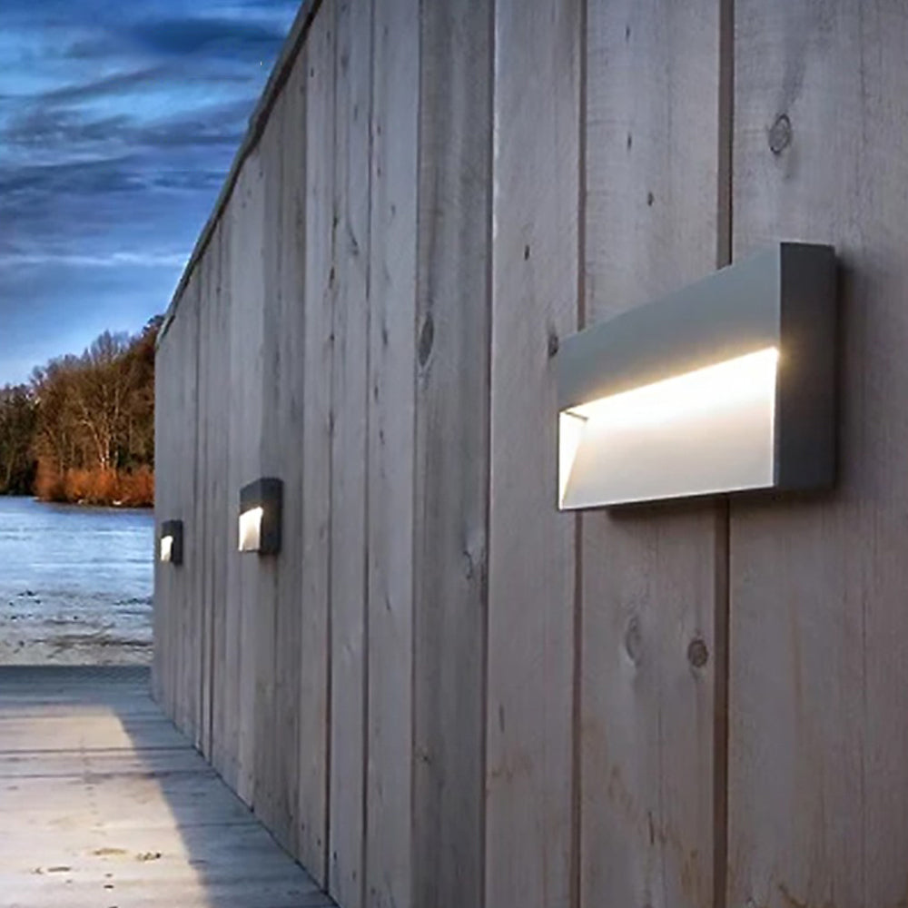 Ray Moderna Metal Rectangular Aplique Exterior Jardín Balcón