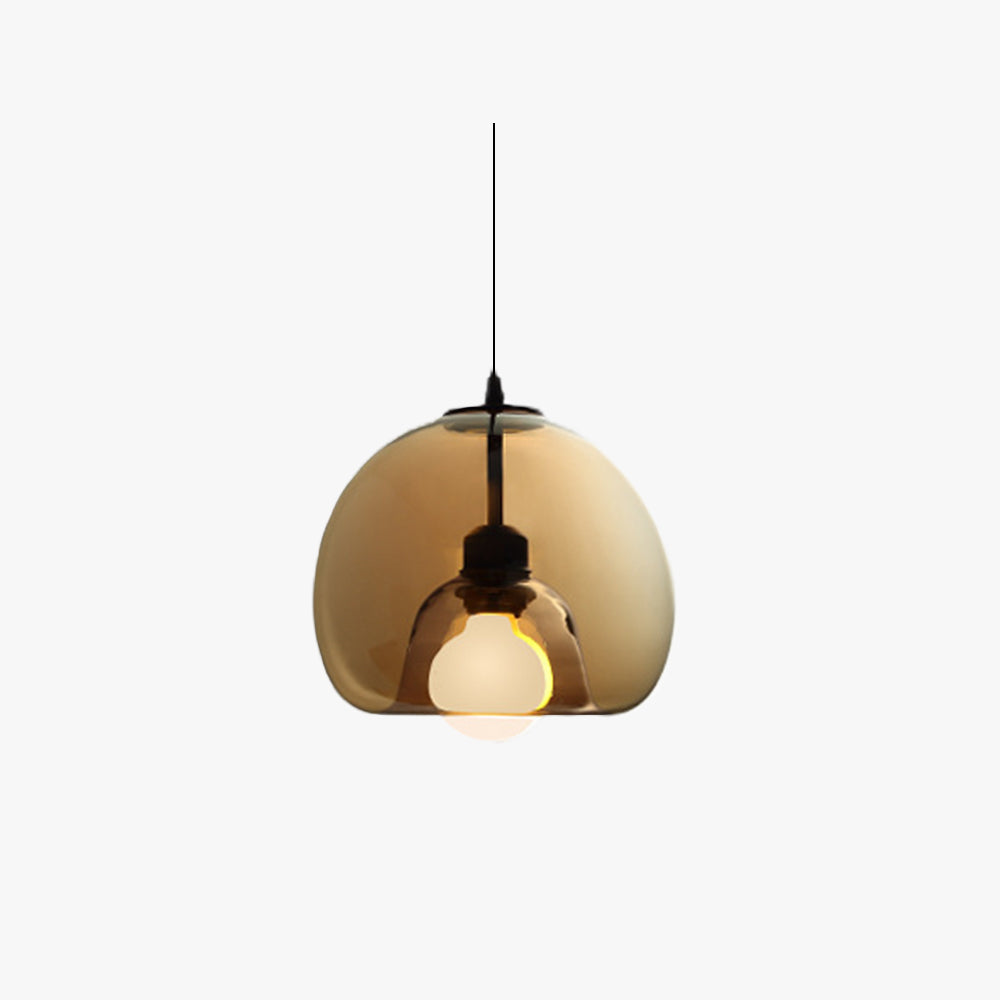Valentina Minimalista Esférica Metal/Vidrio Lámpara Colgante Ámbar/Gris Ahumado