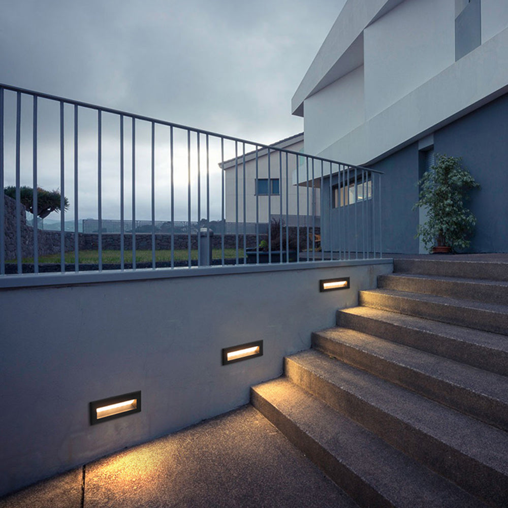 Ray Moderna Rectangular Metal Acrílico Lámpara Exterior