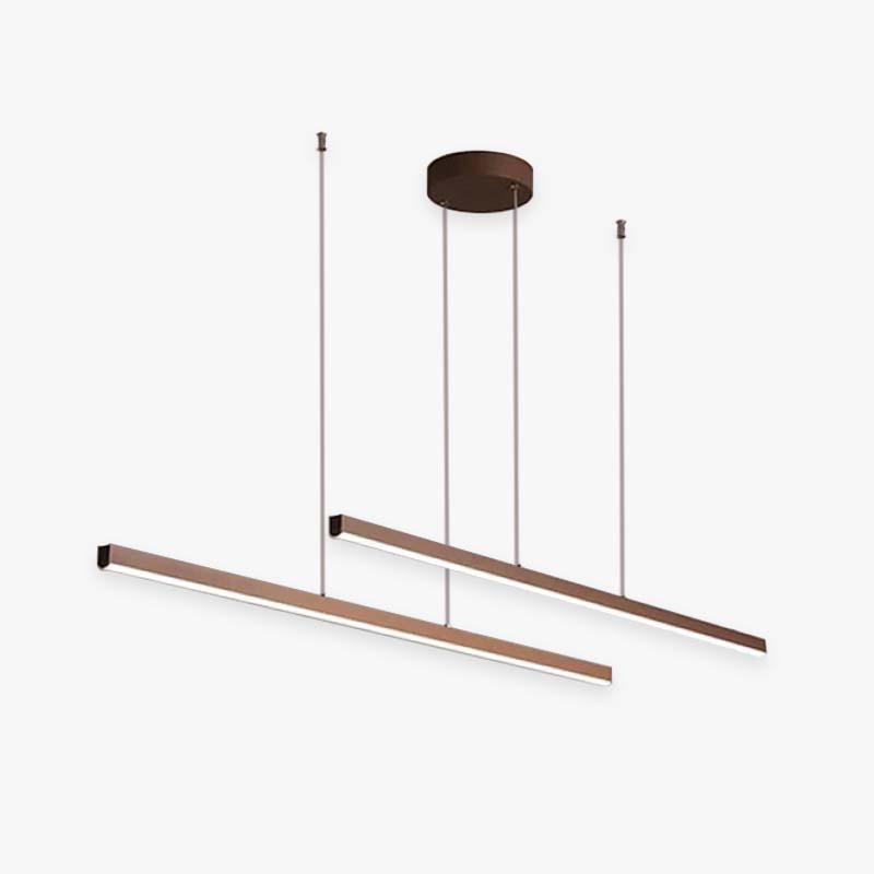 Edge Minimalista Lineal Metal Lámpara Colgante Marrón