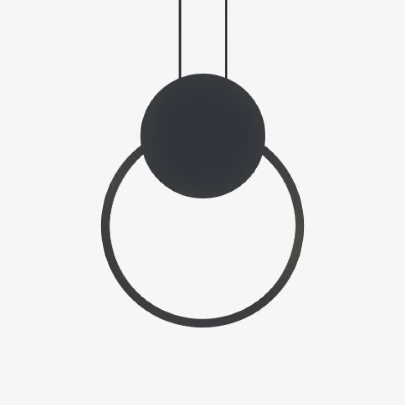 Arisha Minimalista Anillo Metal/Acrílico LED Lámpara Colgante Negra