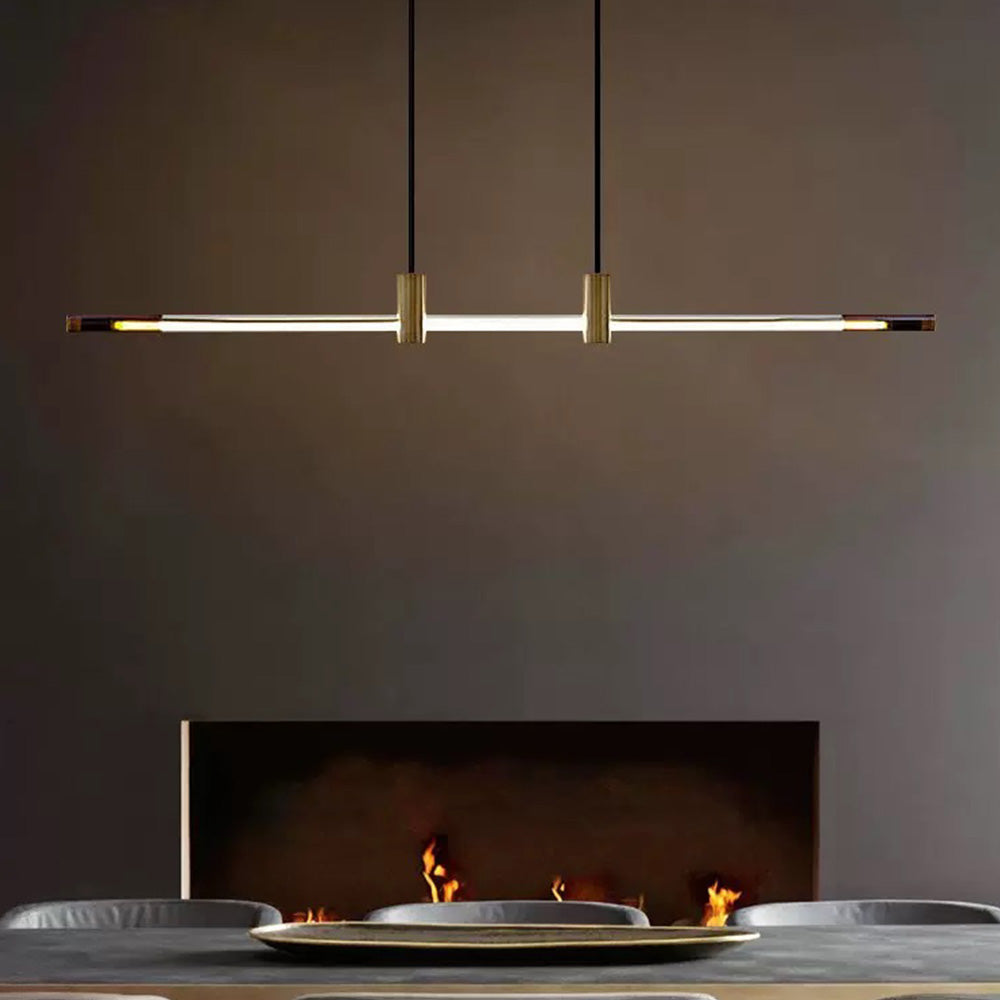 Arisha Moderna Minimalista Metal/Acrílico Lineal Lámpara Colgante Dorada