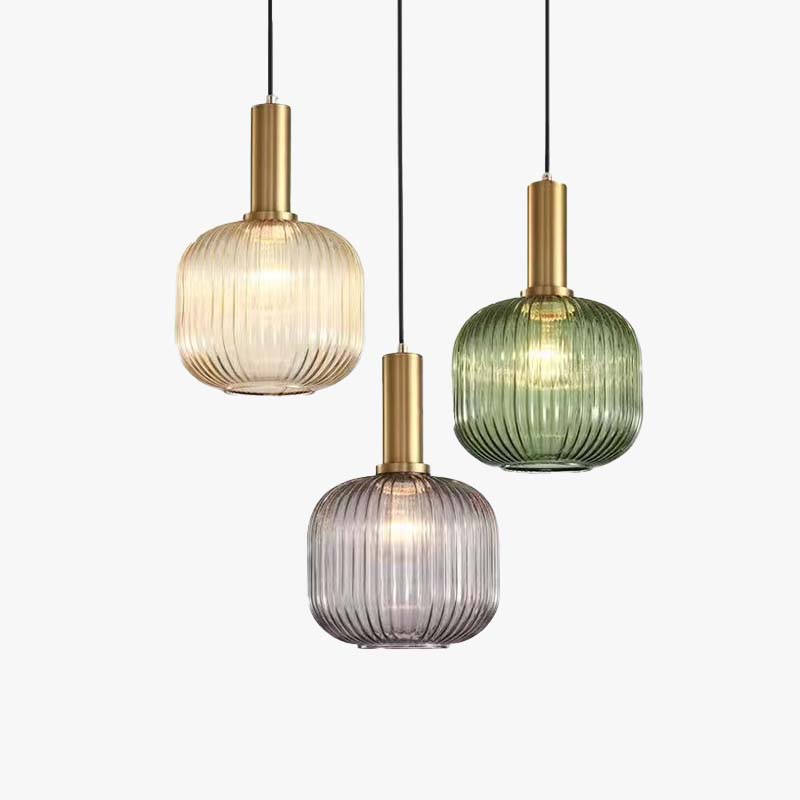 Hailie Retro Nórdica Lámpara Colgante Metal/Vidrio Gris/Verde