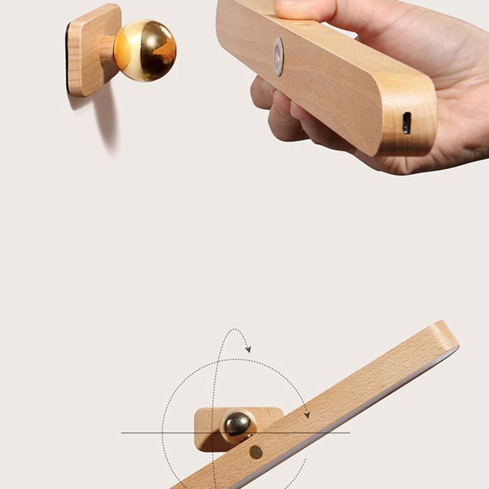 Muto Lineal Rectángulo Madera/Acrílico LED Aplique de Pared Marrón