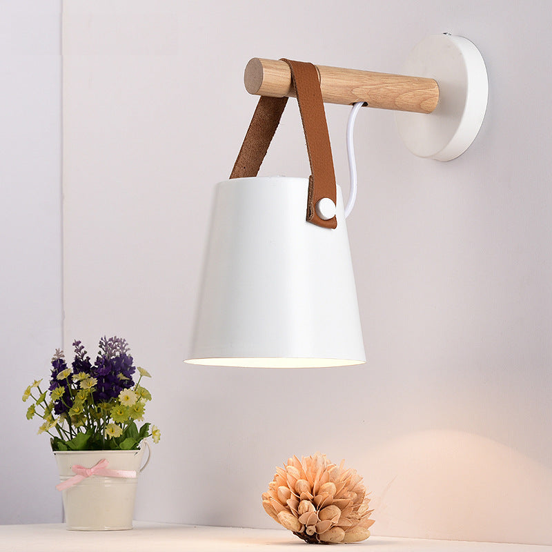 Silva Moderno Cónico Metal Madera Interior Aplique Dormitorio