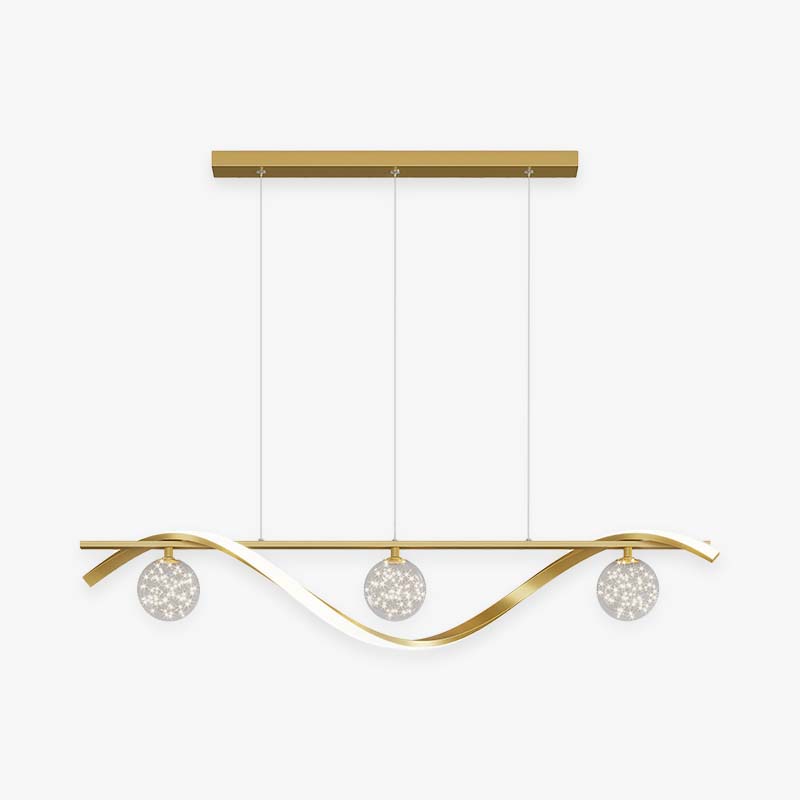 Louise Lujo Lineal Vidrio/Metal Lámpara Colgante Negro/Dorado